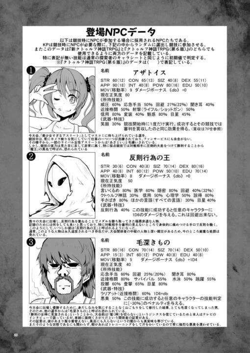 クトゥルフ神話TRPGシナリオ『HAKKYO クトゥリンピック』