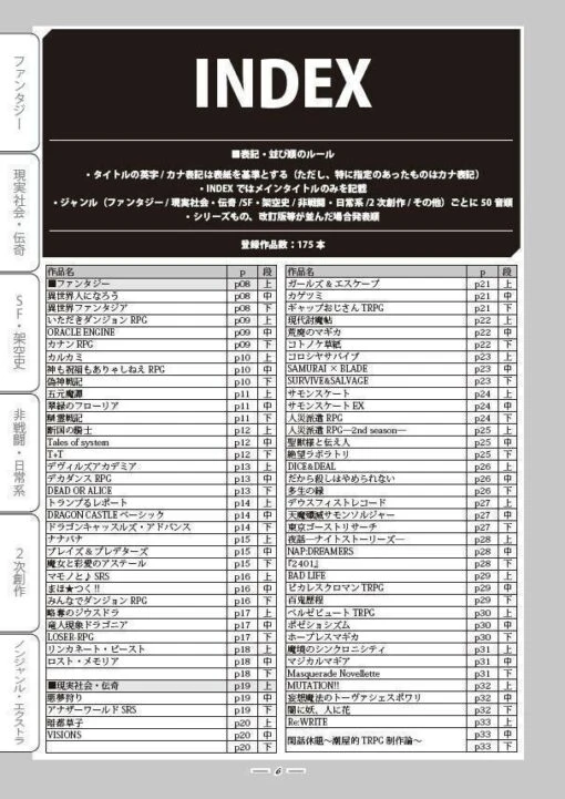 同人TRPGカタログ201X